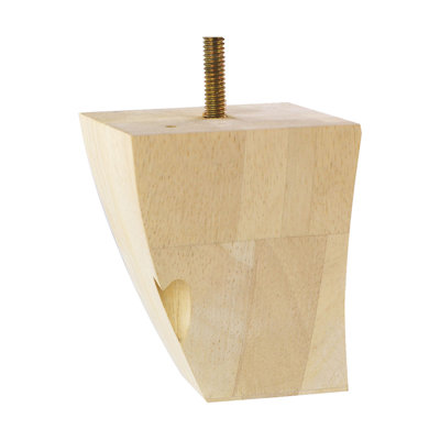 Pied de chignon carré en bois franc massif 3-3 / 4 po x 3 po 1 pièce