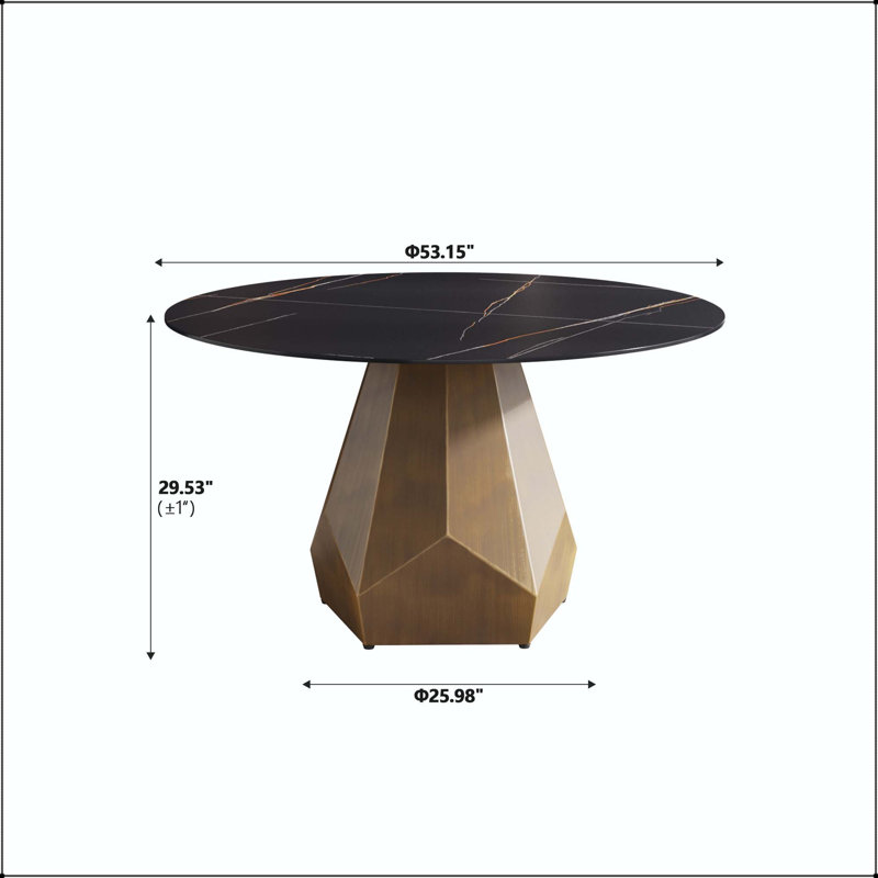 Table de salle à manger 53 po, 29.53"H x 53.15"L x 53.15"W, Black