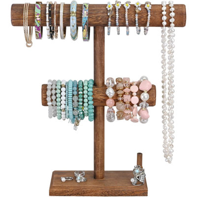 2 Tier Wooden Jewelry Bracelet Watch Display Holder 2 Tier Wooden Jewelry Bracelet Watch Display Holder