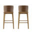 Pari Indoor Wooden Barstool, Walnut Finished, Set Of 2