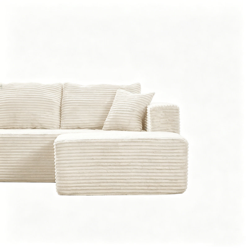 Ensemble de canapé modulaire sans os 92,5 po, ensemble de canapé en velours côtelé moderne en forme de U sans assemblage requis