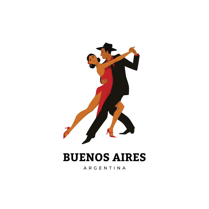 Art déco, tango, danses de buisson de buisson, argentine, par Design Harvest - impression sur toile tendue