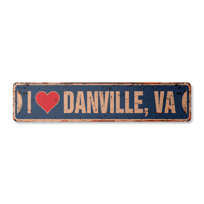 Plaque de rue Danville en aluminium 4 po x 18 po
