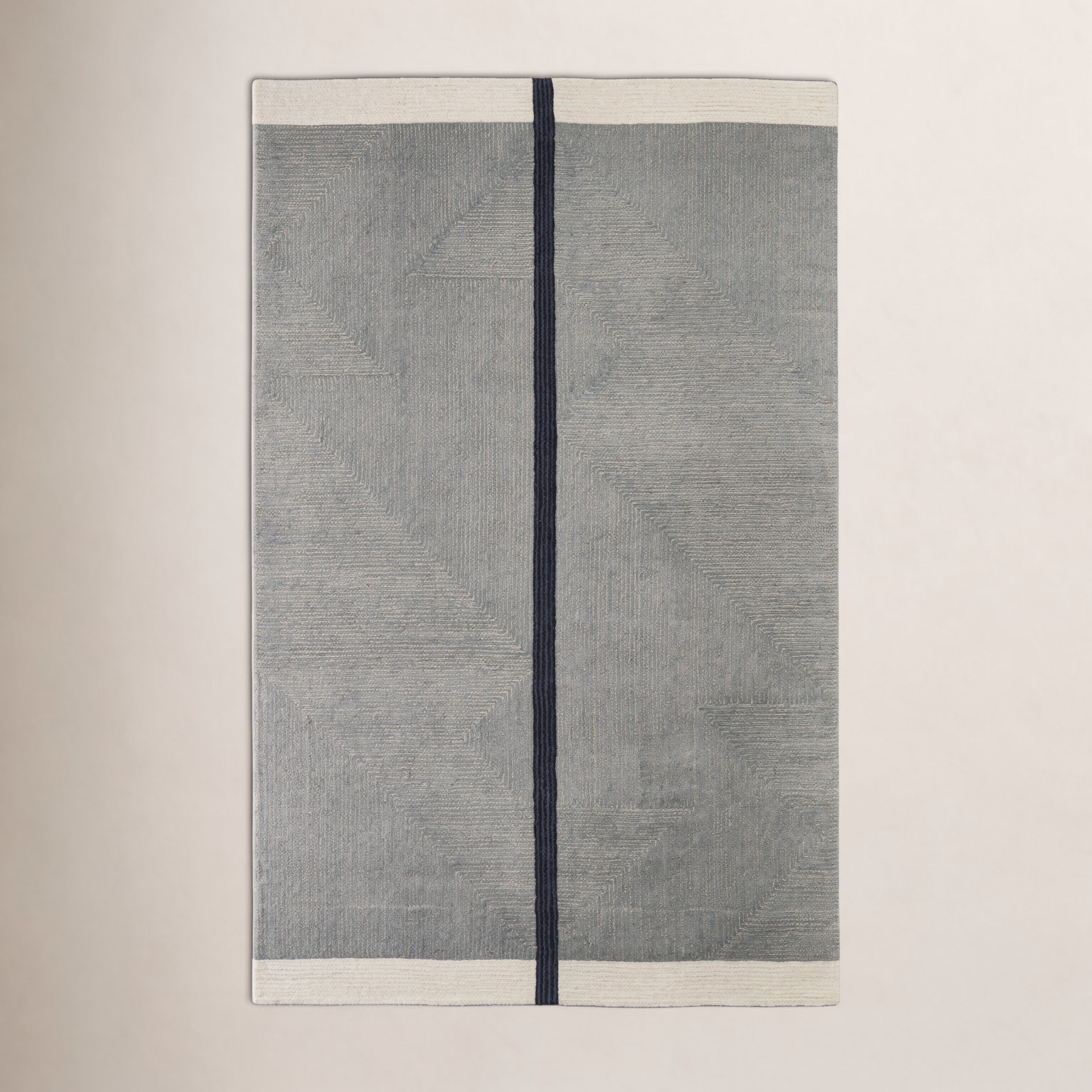 Nio Handmade Gray/Black/Ivory Rug, Rectangle 9' x 12'