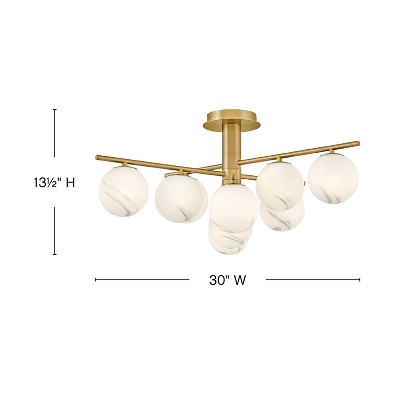 Selene 9 - Light Semi Flush Mount, Bronze