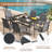 6 - Person Steel Patio Dining Set Umbrella Hole Included Rectangular Table-98781148