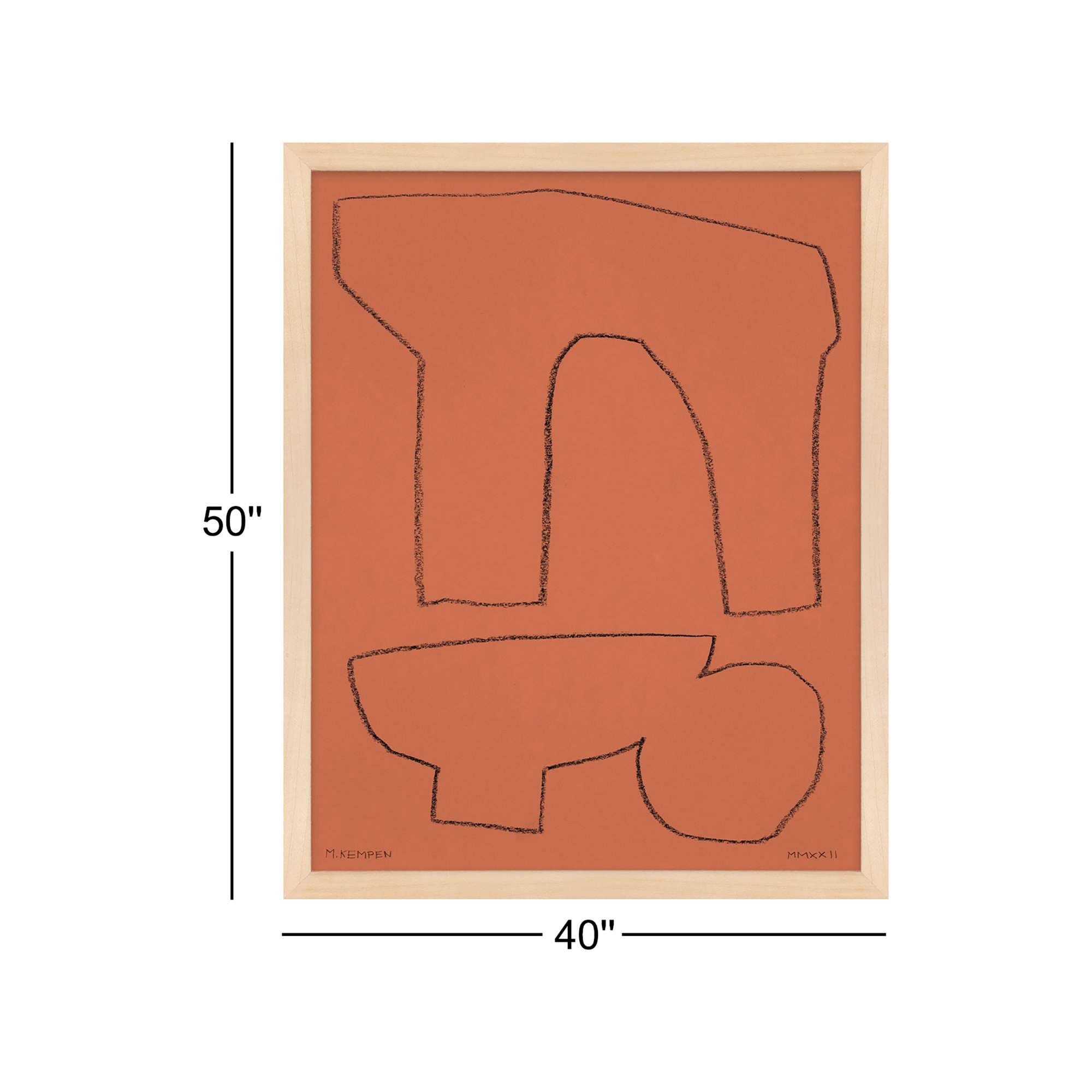 Earth 1 by Michael Kempen, 40" W x 50" H, Maple Framed