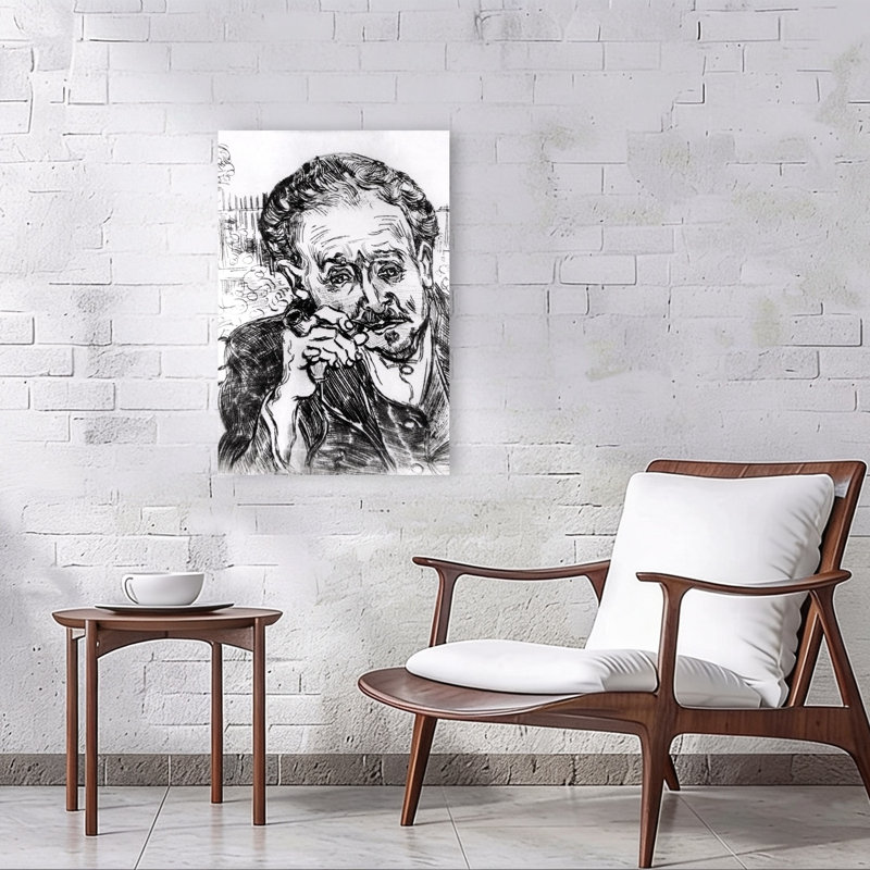 The Man With The Pipe, Portrait Of Doctor Paul Gachet 15Th March 1890 Abstract Contemporary Portrait Wall Art Print by Vincent Van Gogh - Wrapped Canvas Print