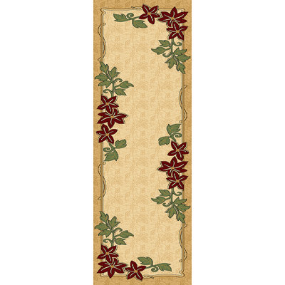 Tapis beige à motif floral oriental 3D Wenham