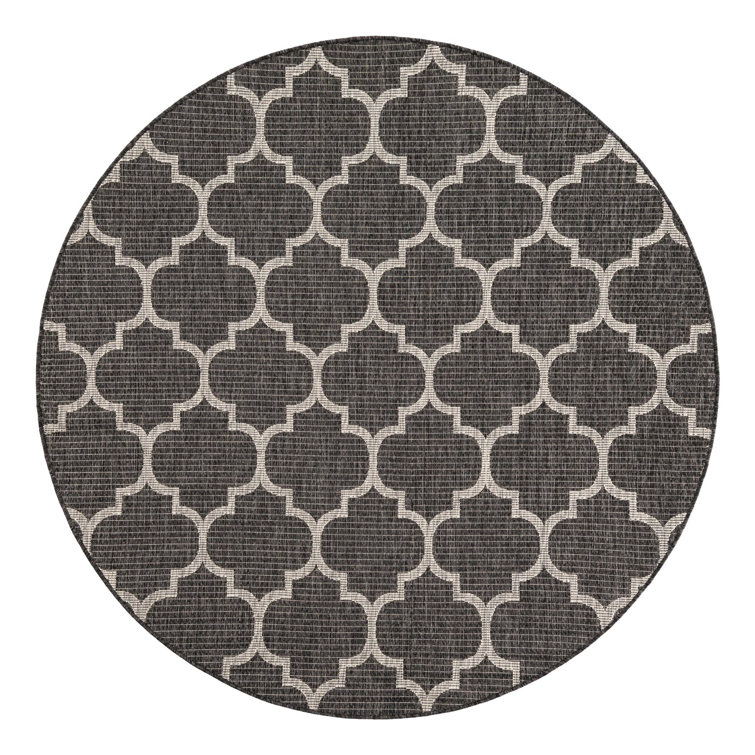 Bartman Geometric Black/Beige Indoor/Outdoor Area Rug