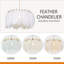 Lustre luxueux en plumes avec lumières