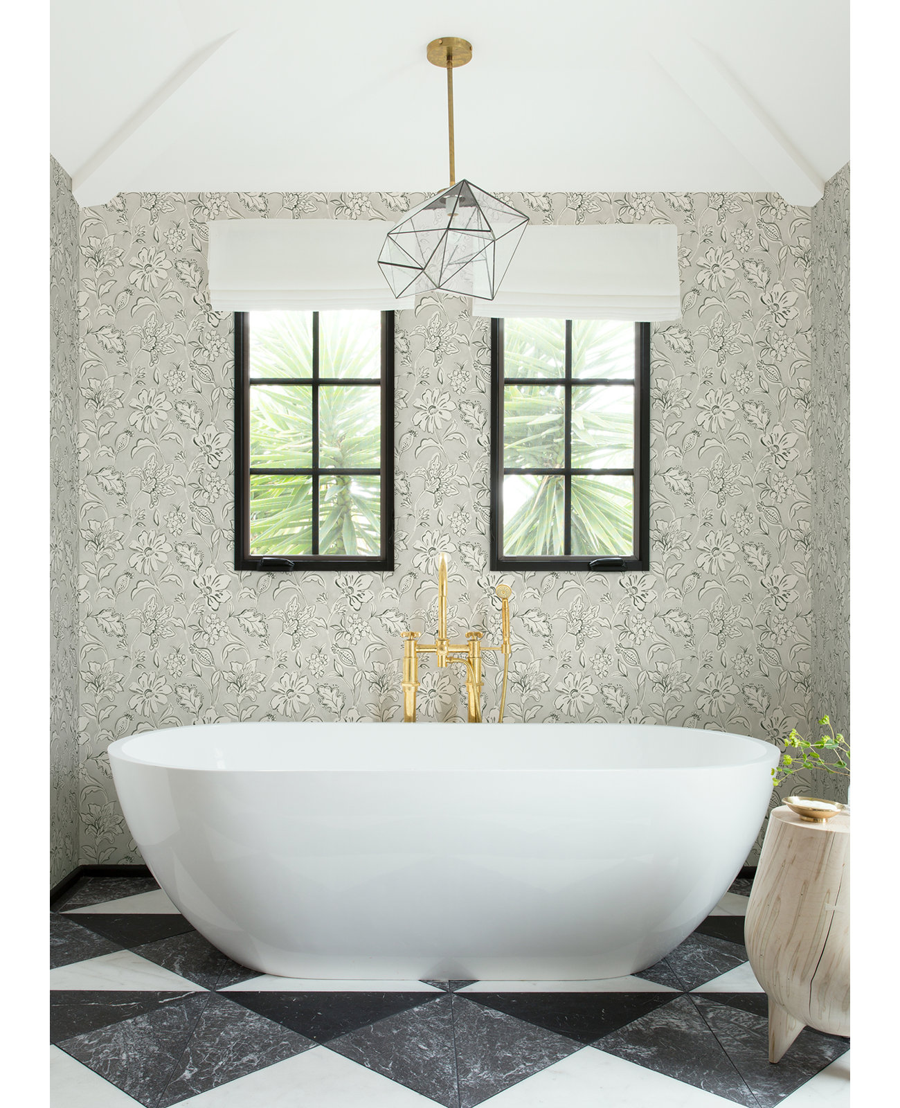 Chelsea Floral Wallpaper, Gray
