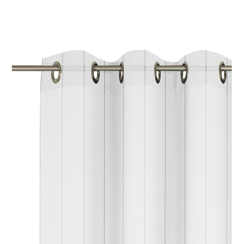 Meydan Semi Sheer Single Curtain Panel, Silver/Beige, 145cm H x 300cm W