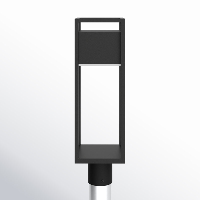 Tête de lanterne noire à 1 lumière DEL intégrée, H 21,25 po x l 6,25 po x P 6,25 po