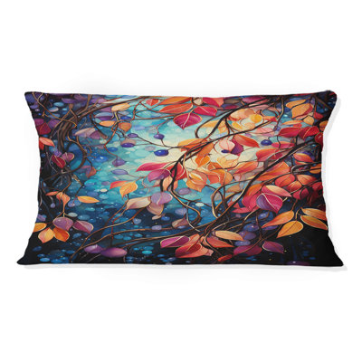 Multicolor Vibrant Vines II - Abstract Botanicals Printed Throw Pillow