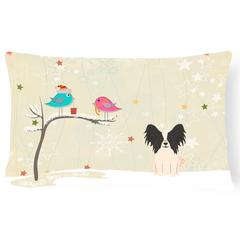 Coussin lombaire intérieur/extérieur modern christmas, Noir / blanc
