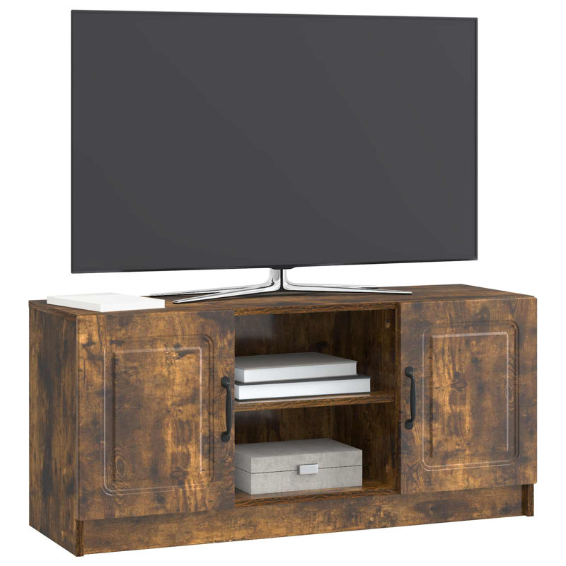 TV Stand, 47cm H x 102cm L x 34.5cm W, Smoked Oak