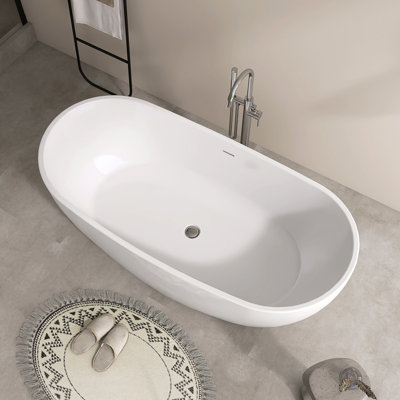 65'' Freestanding Soaking Acrylic Bathtub