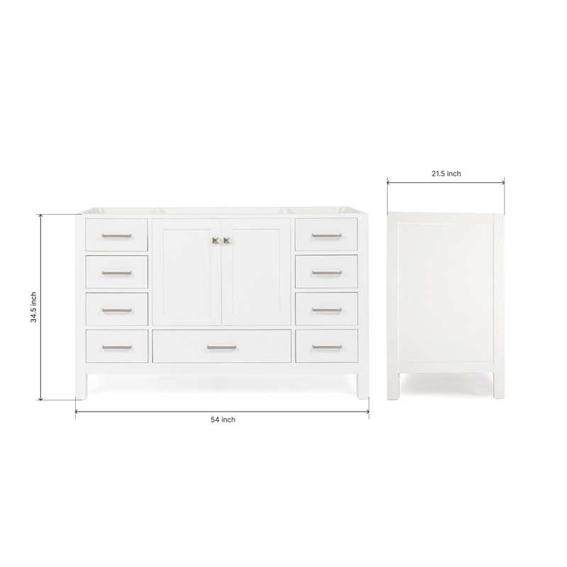Cambridge 54'' W Bathroom Vanity Base, White