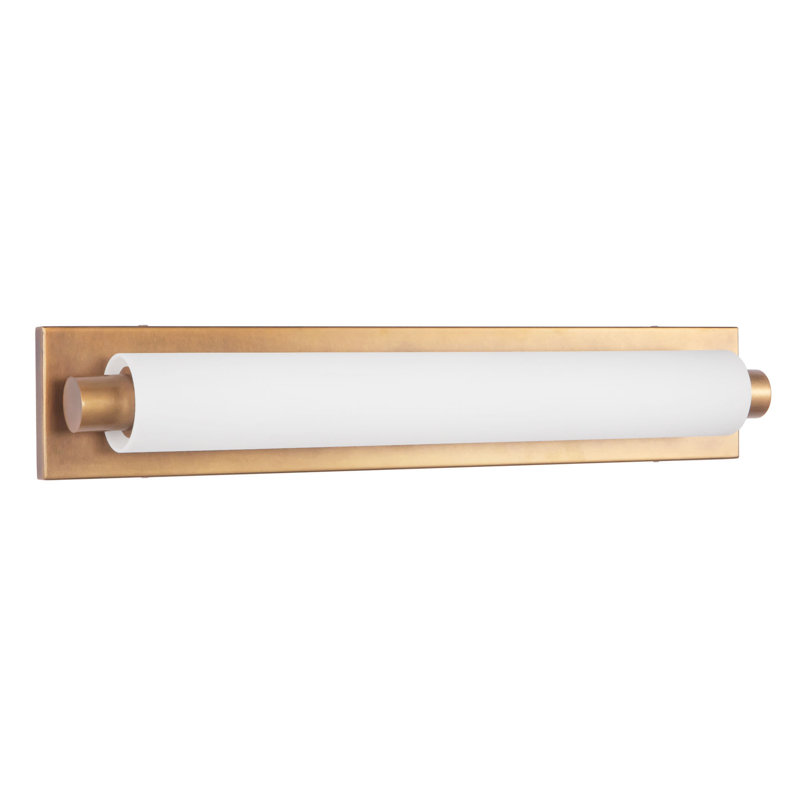 Charleston 24-in Black dimmable LED Bathroom Vanity Light, Antique Brass