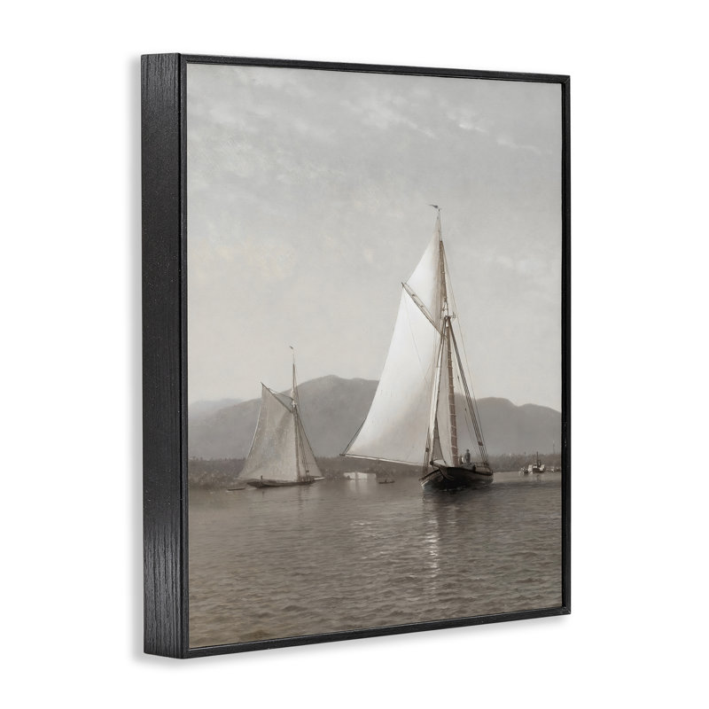 Giclée encadrée de bateau de style bord de mer, par Riley B, H 14 po x l 11 po, Giclée encadrée noir minuit