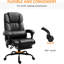 Fauteuil de bureau ergonomique en cuir Pu avec massage à 6 points de vibration, coussin lombaire, hauteur réglable, repose-pieds, fauteuil de massage noir 6, ergonomique