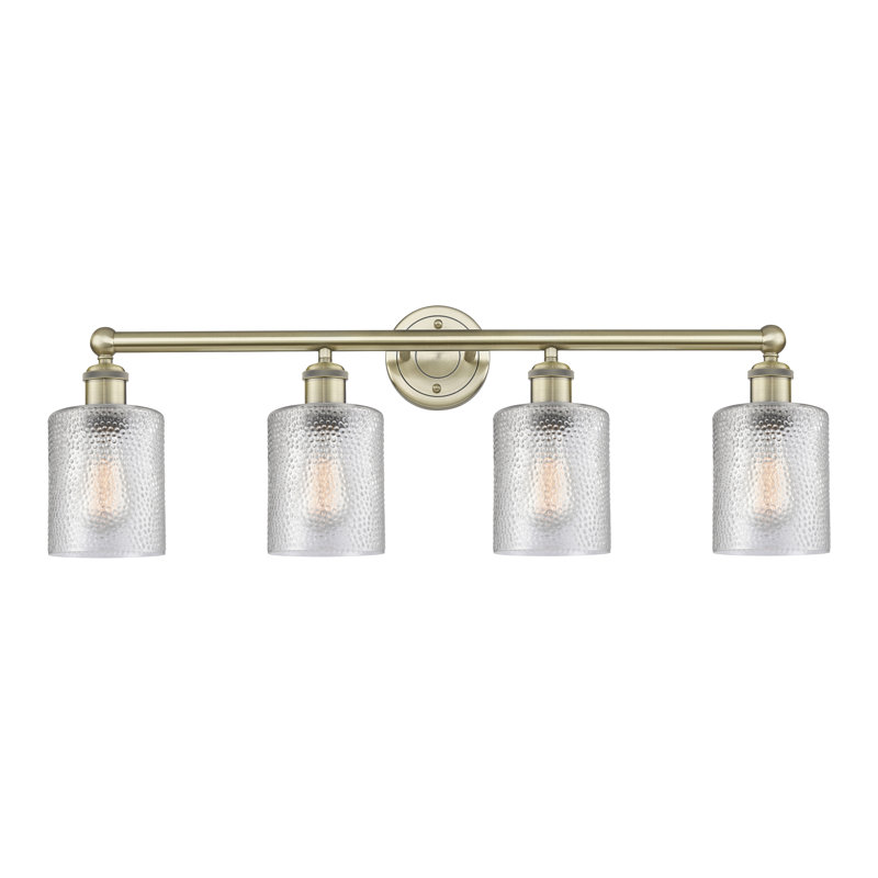 Karon 4 - Light Dimmable Vanity Light, Clear, Antique Brass