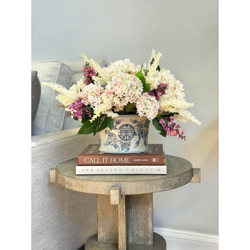 24" Spring Wreath and Centerpiece with Ranunculus and Hydrangeas