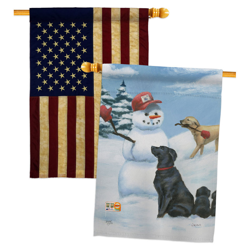 Drapeau de maison 40 po x 28 po Snow Pals