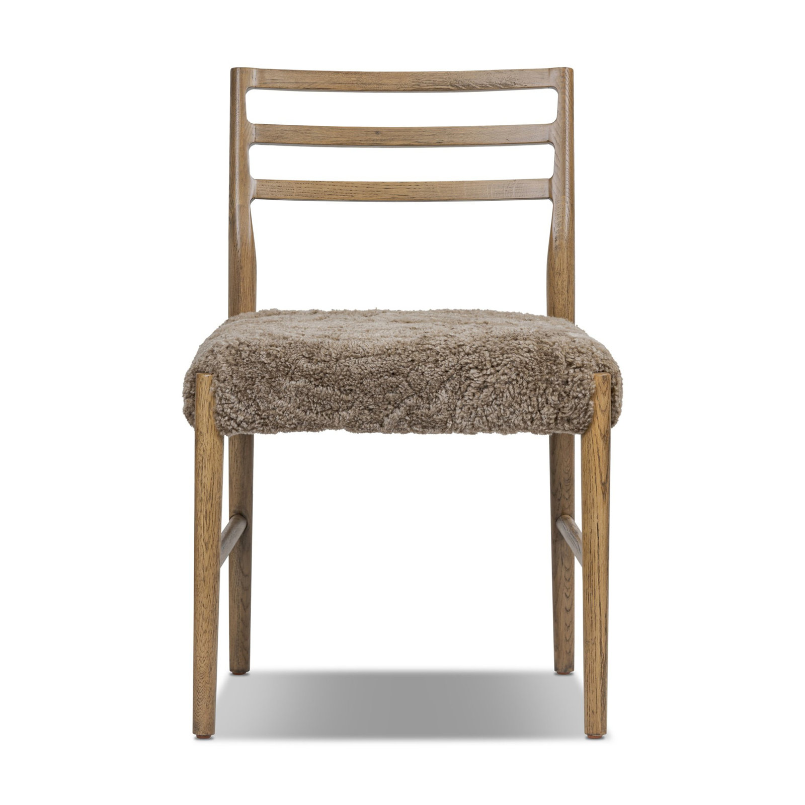 Lindyn Cotton Oak Dining Chair, Genuine Fur, Smoked Oak