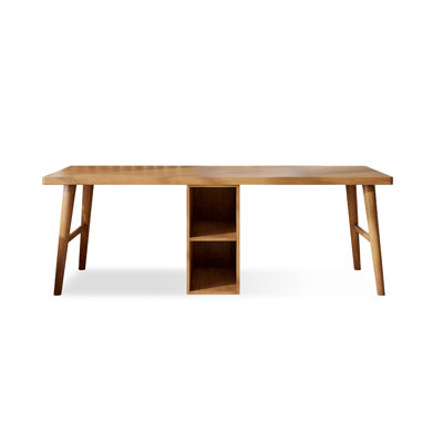 Bureau rectangulaire en bois massif noyer clair