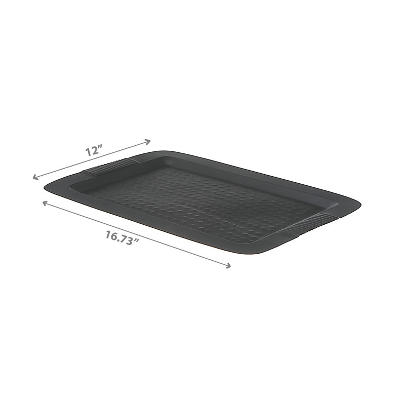 Plateau rectangulaire martelé 17 po x 12 po doré, Noir, noir, noir, noir