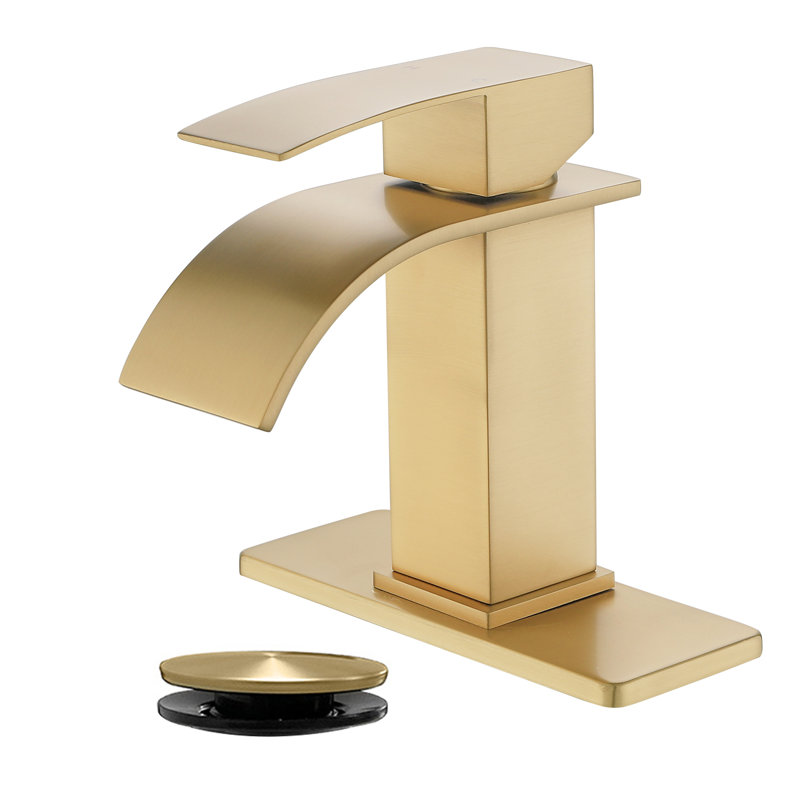 Robinet à un trou avec bonde escamotable, Brushed Gold