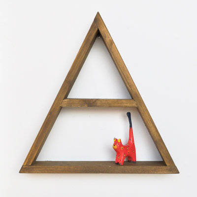 2 Piece Triangle Solid Wood Floating Shelf