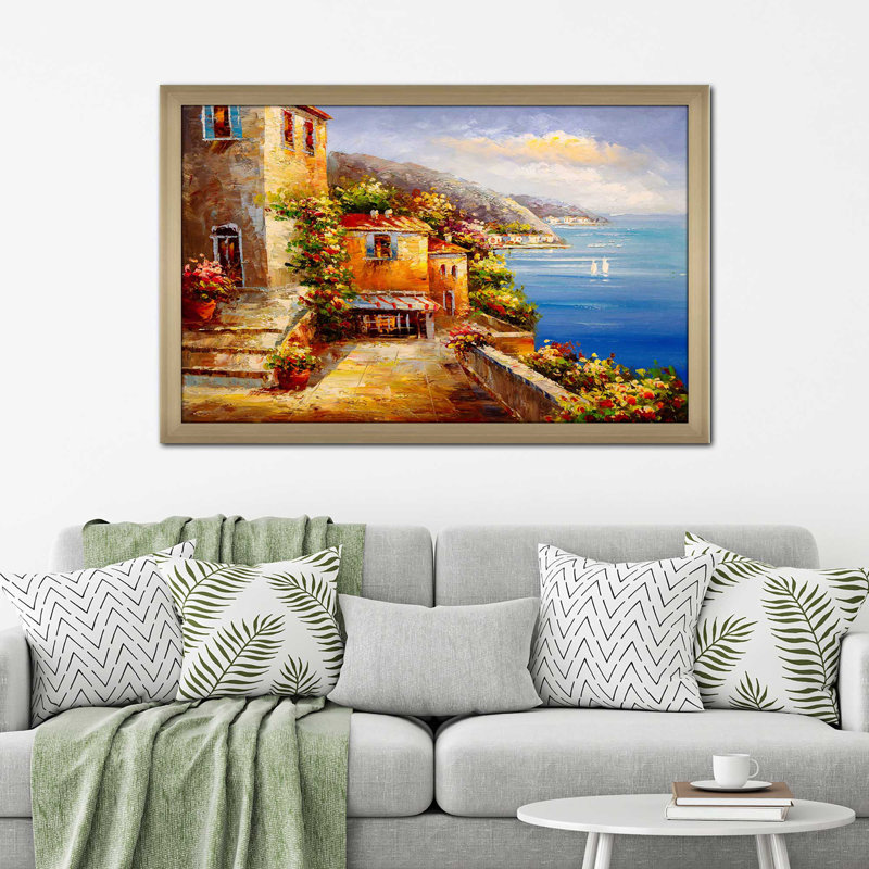«Colorful Sea III», reproduction encadrée, H 27,5 po x l 39,5 po x P 0,75 po, Encadrement champagne