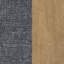 Style Mid-Century moderne en forme de L avec deux coussins, revêtement en tissu gris, coutures de couverture beiges, pieds fuselés, zone de confort 4 places