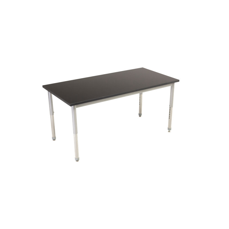 Table de chevet en résine époxy, H 38 po x l 60 po x P 24 po, Nickel satiné