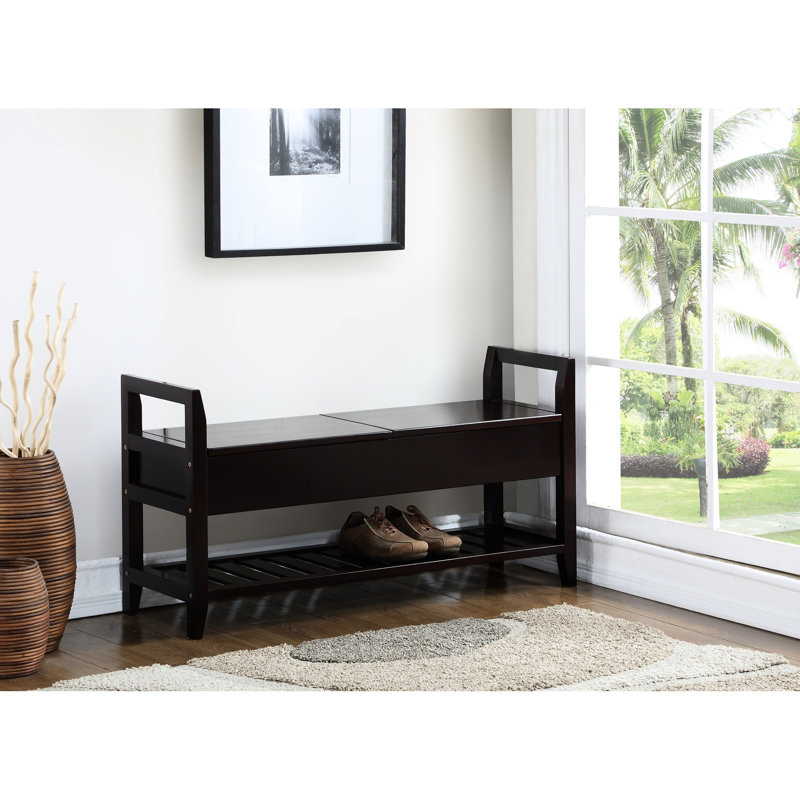 Banc à chaussures avec compartiment de rangement rembourré beige