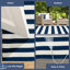 Tapis rayé bleu / blanc tissé à plat à la main Jonathon-89486412
