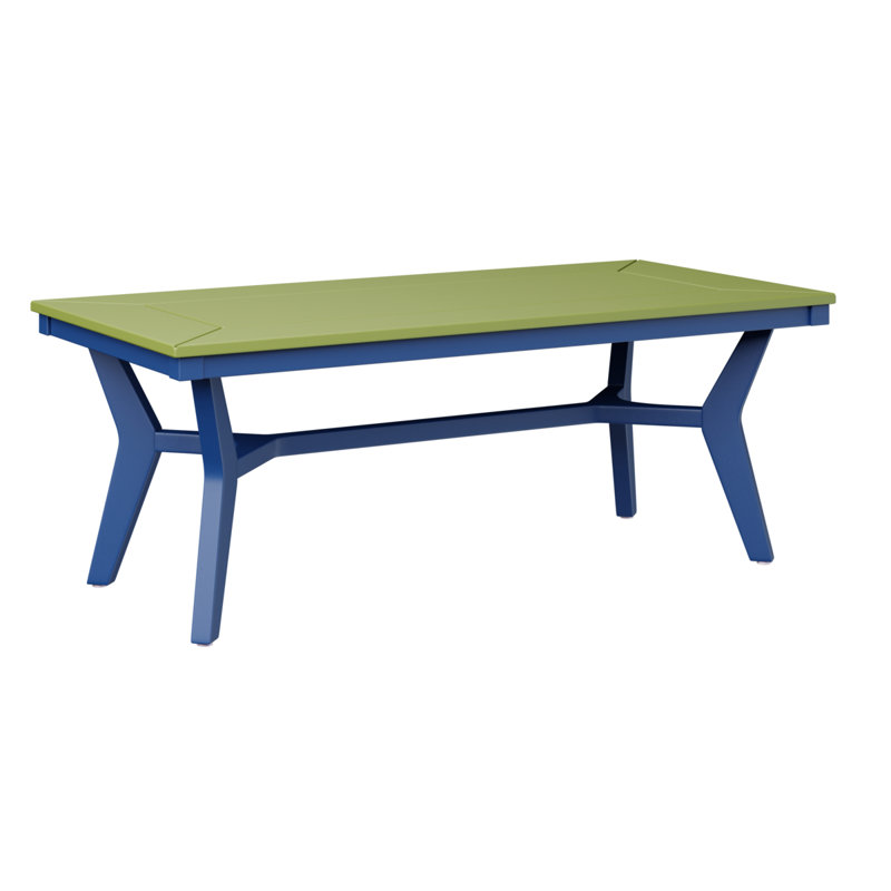 Berlin Gardens Mayhew Rectangular Coffee Table, Kiwi Green, Pacific Blue