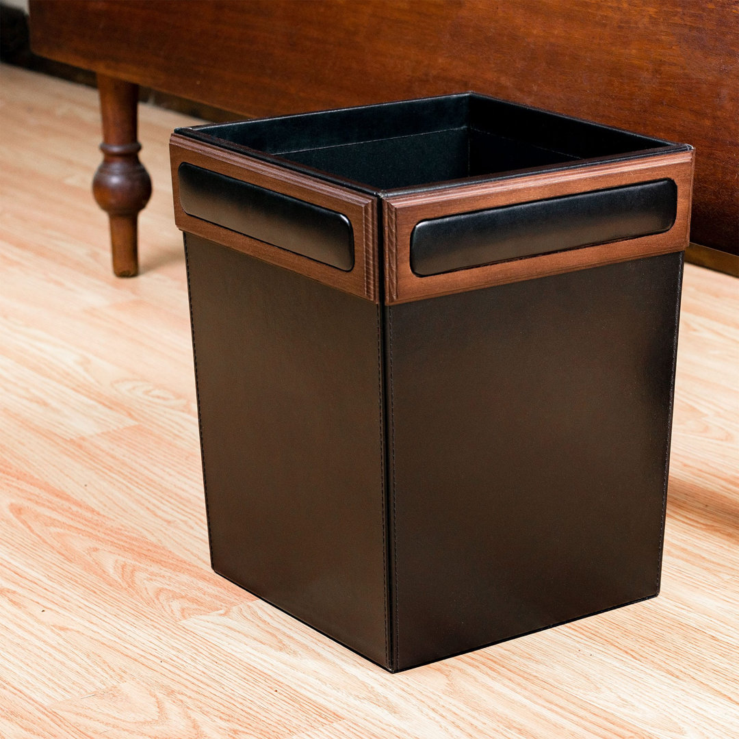 Mejias Solid Wood Open Waste Basket - 3.5 Gallons Charlton Home®
