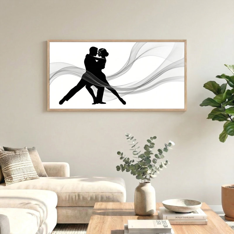 Ensemble de 1 tableau sur toile représentant un couple dansant, L 40 po x H 20 po, Naturel