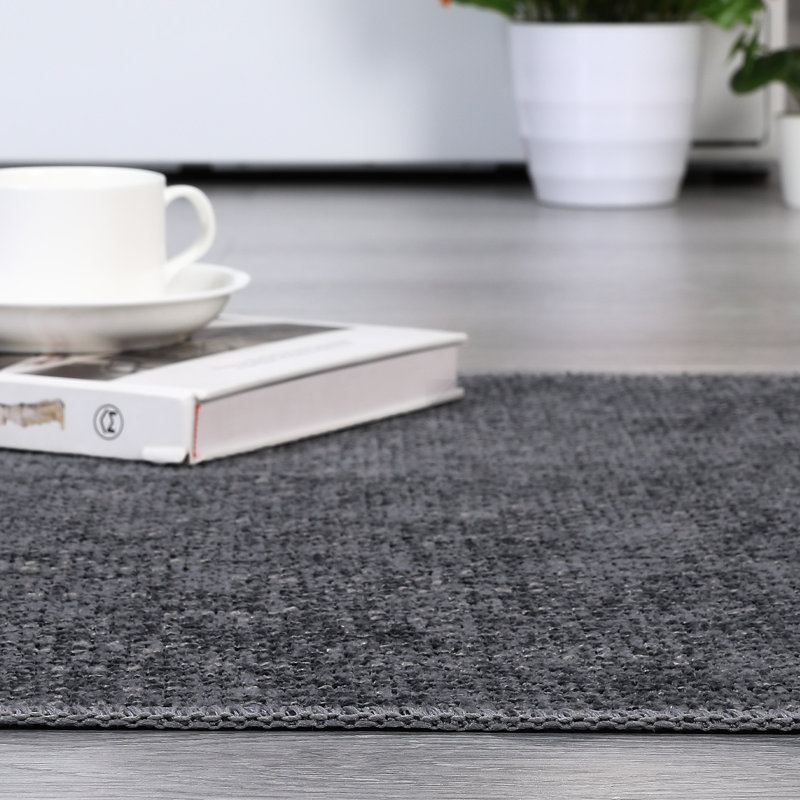 Tapis uni solide et lavable à la machine Tapis antidérapant moderne avec envers en caoutchouc traditionnel Tapis intérieur mince pour le salon Chambre à coucher Cuisine Salle à manger Tapis sans perte de poids