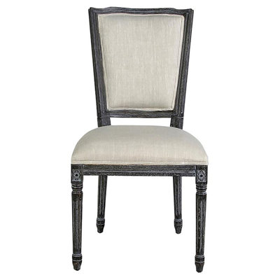 French Linen Side Chair in Ivory