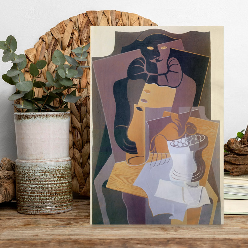 Pierrot, 1922 Abstract Contemporary Wall Art Print by Juan Gris - Wrapped Canvas Print, 45.72cm H x 30.48cm W