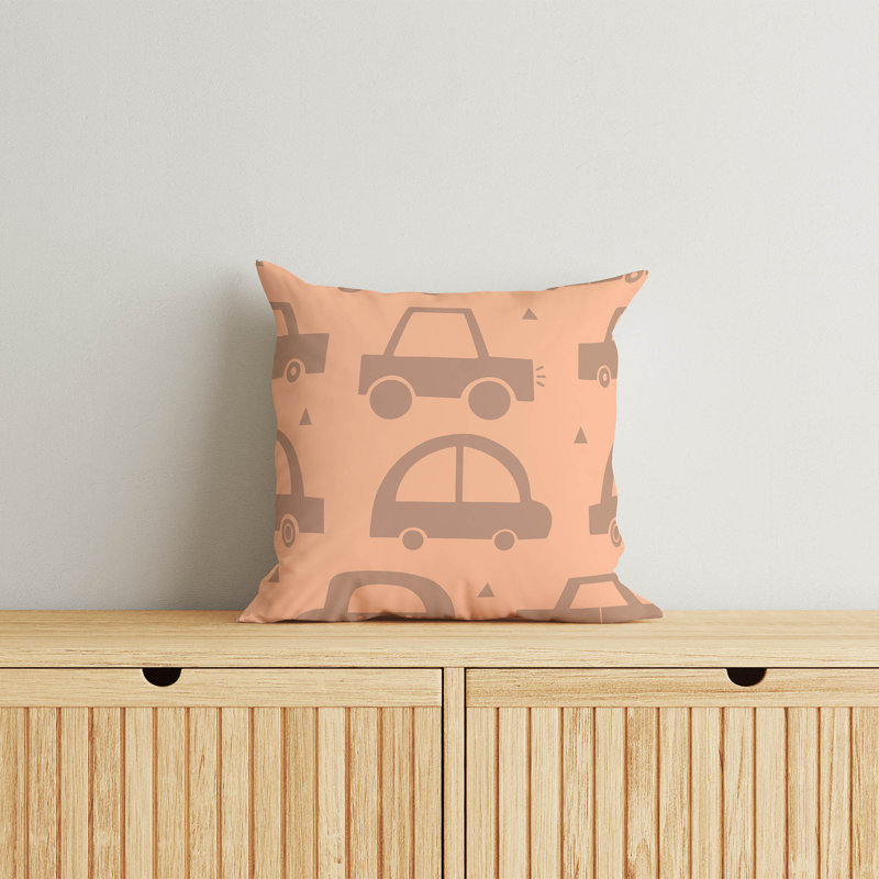 Coussin Driveway, H 16 po x l 16 po, Pêche / orange