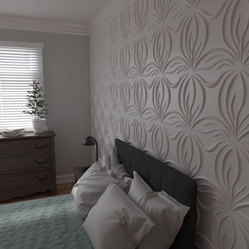 White Textured 3D PVC Wall Panels, 19.63" x 19.63", 50-Pack
