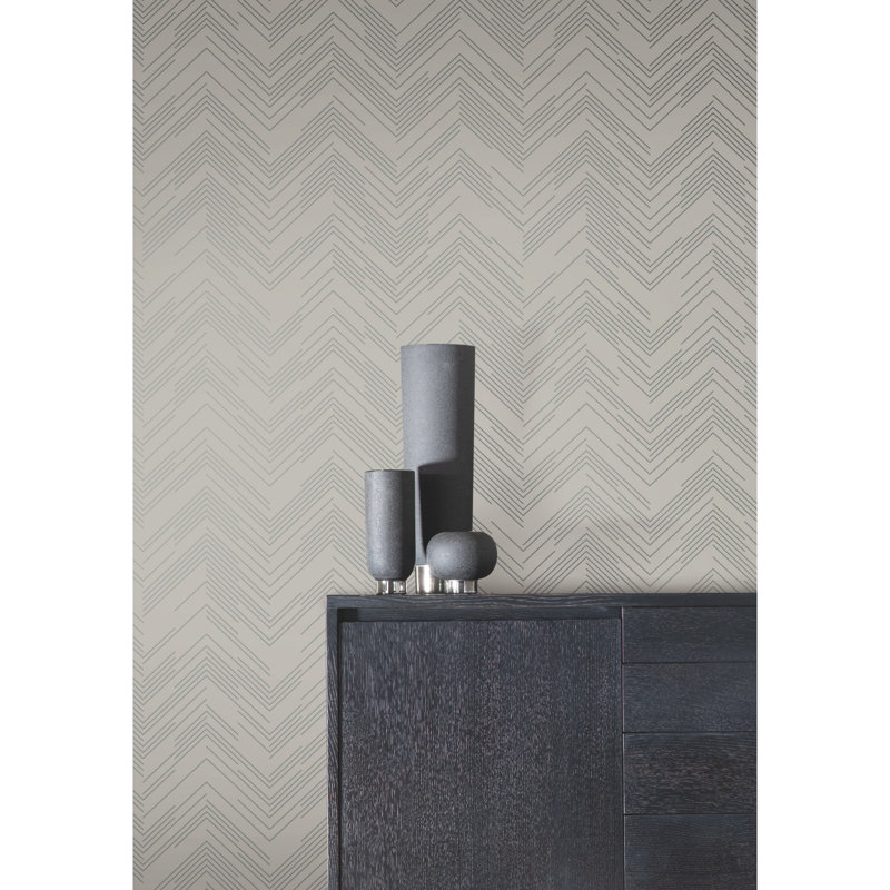 Rouleau de papier peint métallique L 26,9 pi x l 27 po, Taupe / argent