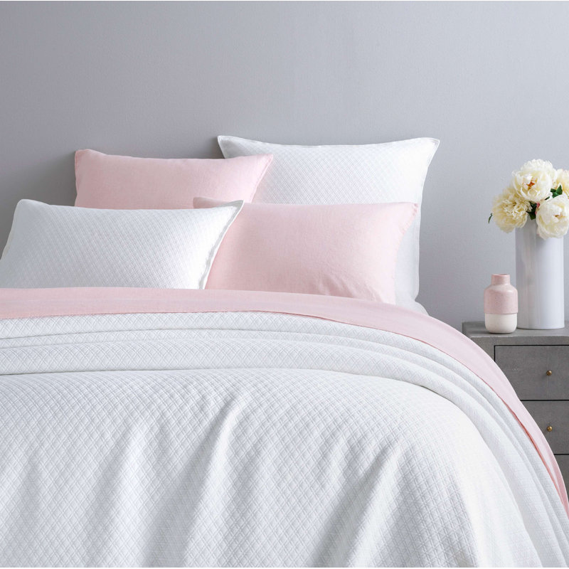 Diamond Matelasse Sham, Euro, White