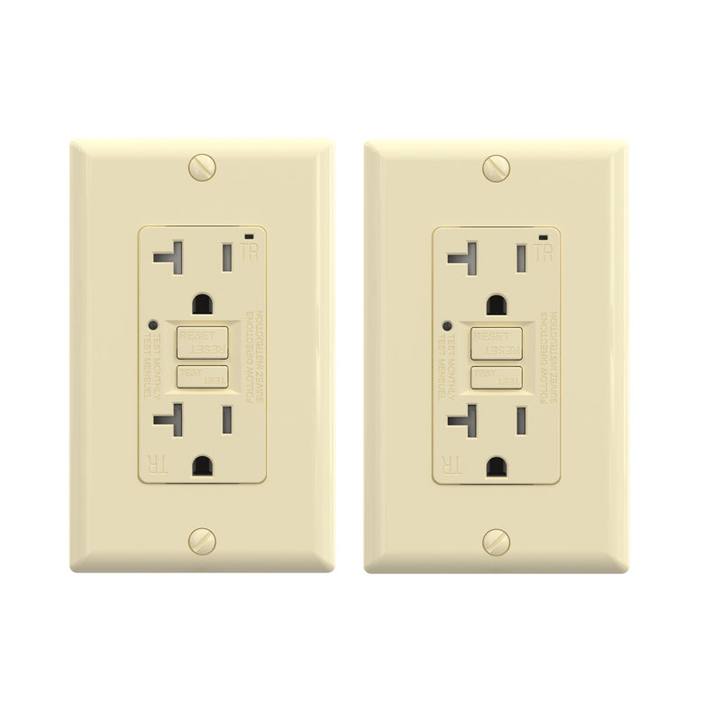 20 Tamper Resistant Duplex Outlet, Light Almond
